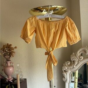 Sara off the shoulder Gingham top